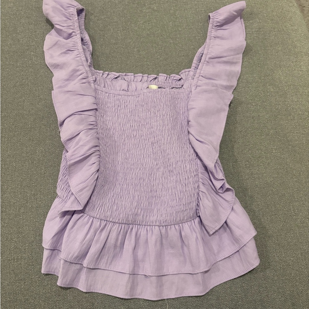 Lavender Ruffle Smocked Top